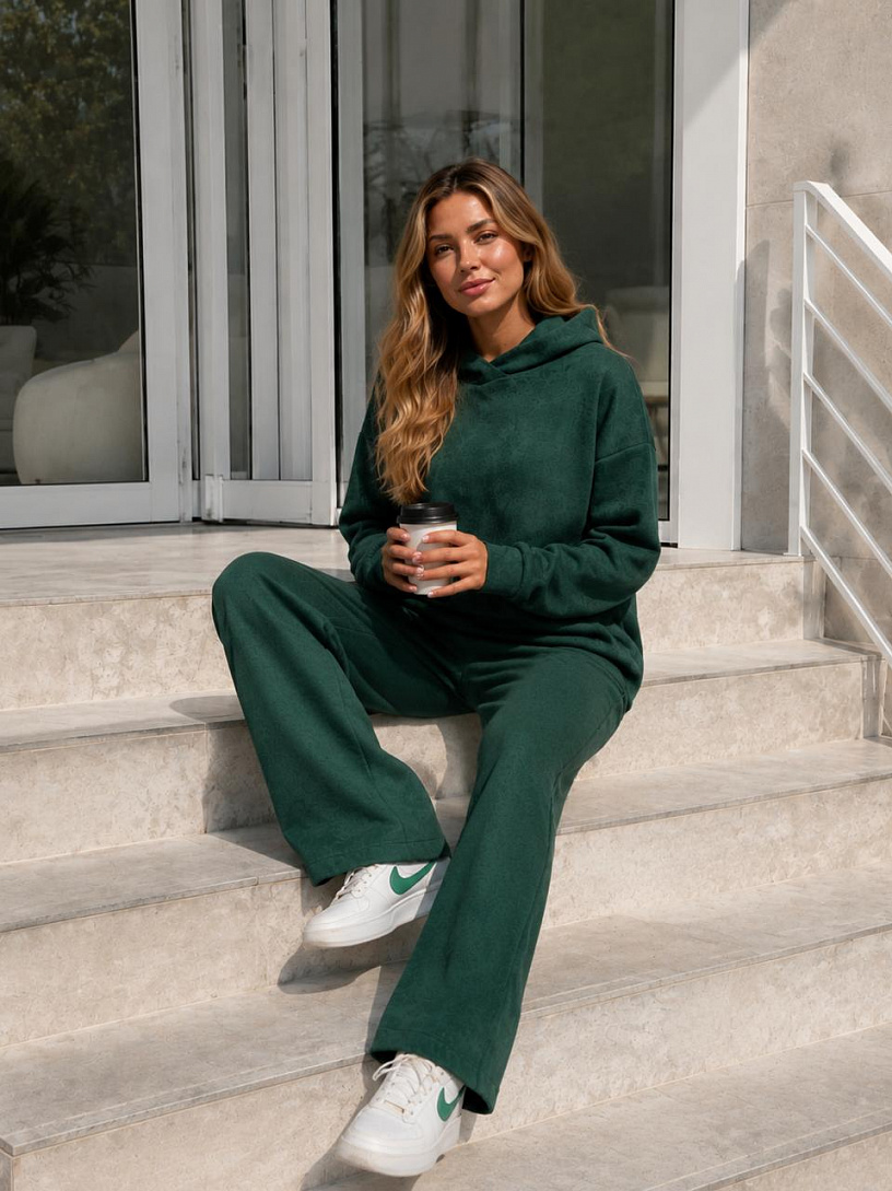Костюм "Винтаж" зелёный, футер начес