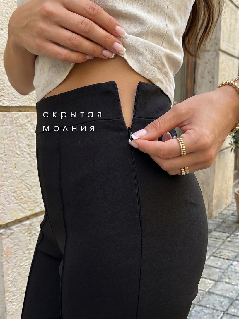 Брюки капри жен."Слим'_О631/черный